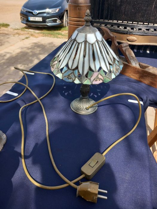 Abajur de mesa com vitral libélula estilo Tiffany, abajur de vitrais