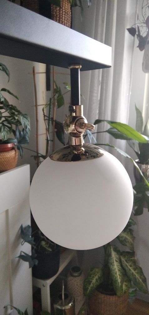 Lampa sufitowa, kinkiet łazienkowy argon / złoto czarna kule