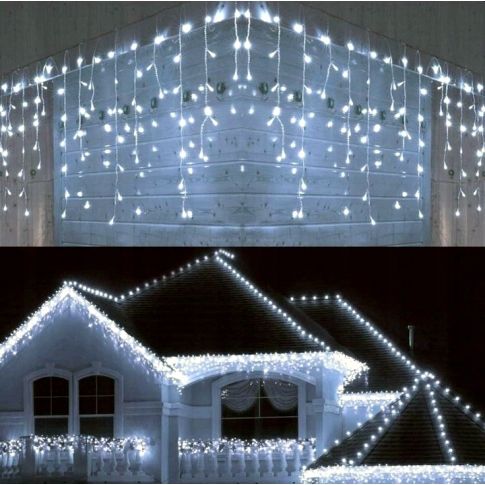Sople Flash 200 Led Zewnętrzne Białe Zimne Choinkowe Lampki