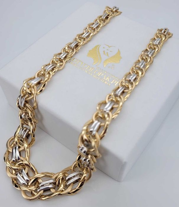 Łańcuszek żółtego białego 14k złota kolia naszyjnik cfc009yw Poznań