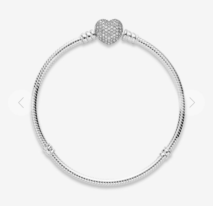 Браслет Pandora із сяючою застібкою у формі серця