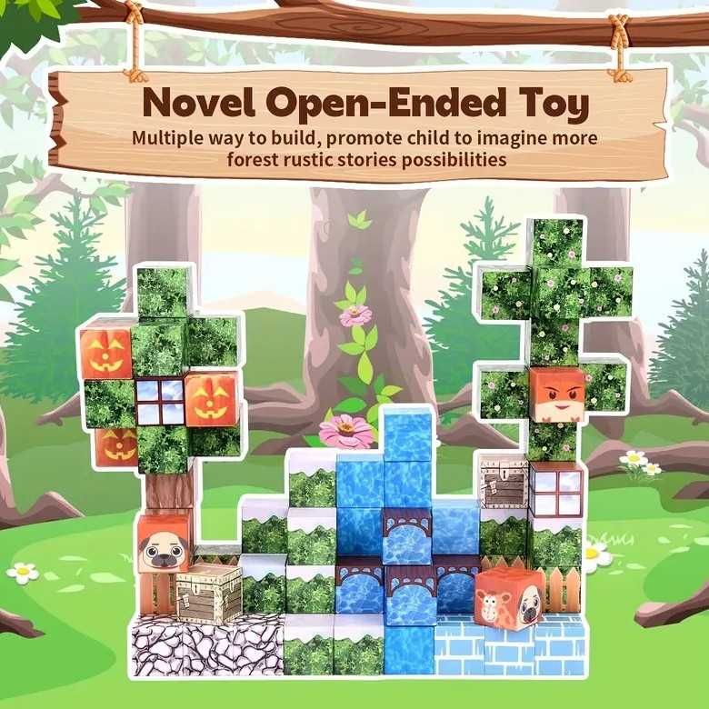 Магнітний конструктор Майнкрафт Minecraft 100 кубики Блоки на магнітах