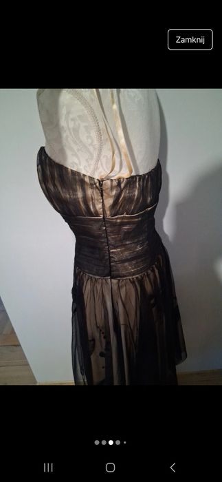 Sukienka M definitions bez ramiączek na welese komunię studniówkę rand