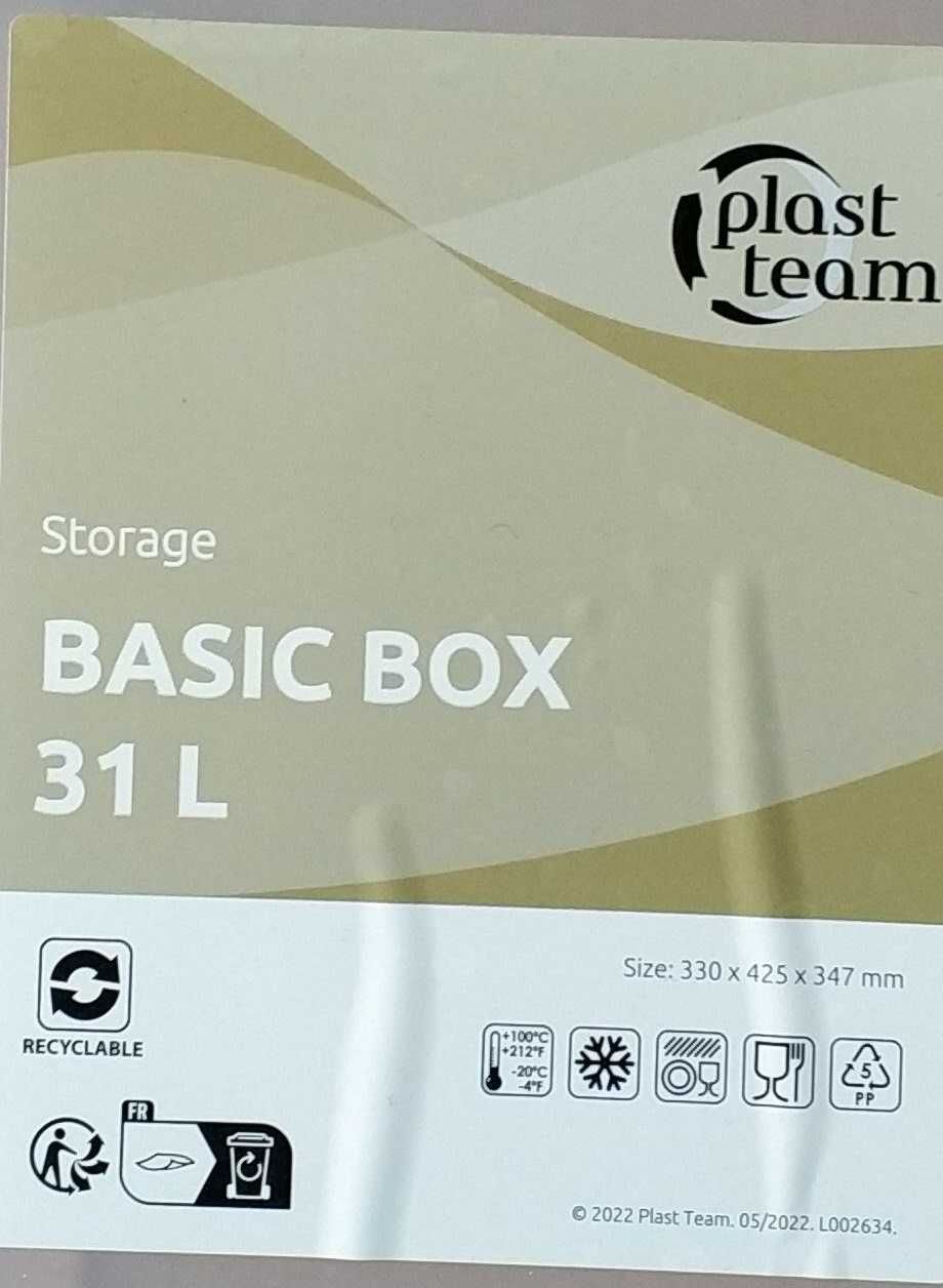 Pudło Pojemnik BASIC BOX 31L z pokrywką przezroczysty