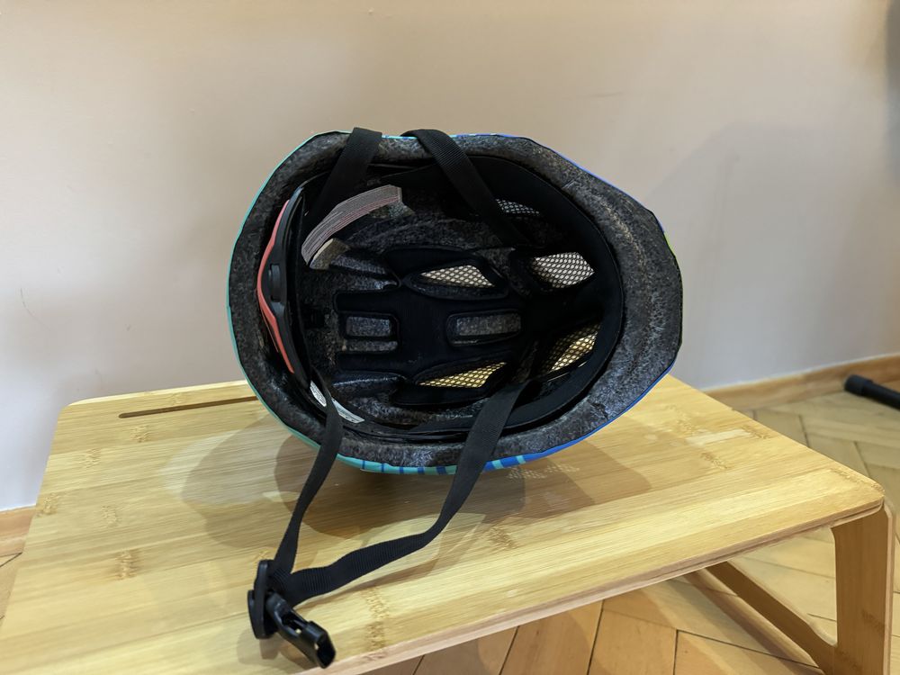 Dziecięcy kask rowerowy AVO-03 niebiesko-zielony rozm.M (46-52cm)