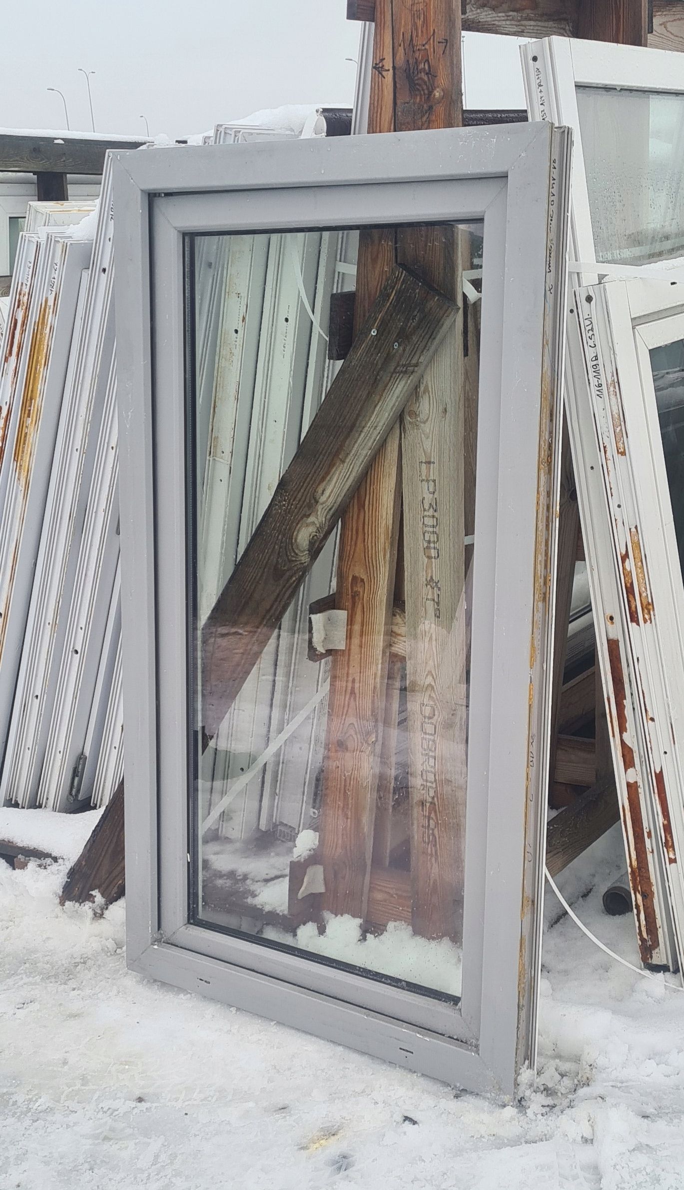 OKNA KacprzaK OKNO PCV 81x141 Używane Plastikowe Szare Lider Okna OLX