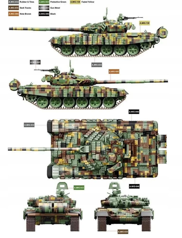 Amusing Hobby 35A063 model 1:35 czołg T-72AV Ukraine main battle tank