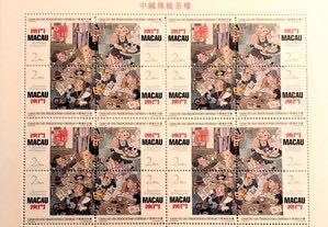 Folha miniatura selos - Casas de Chá - Macau -1996