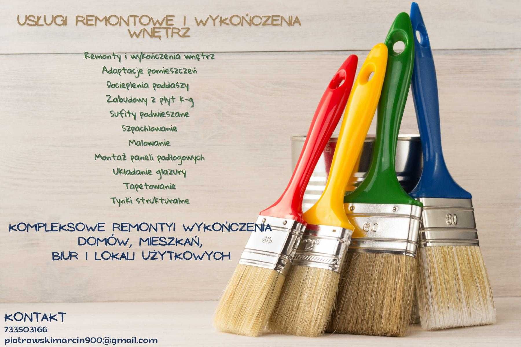 Usługi remontowe i wykończeniowe