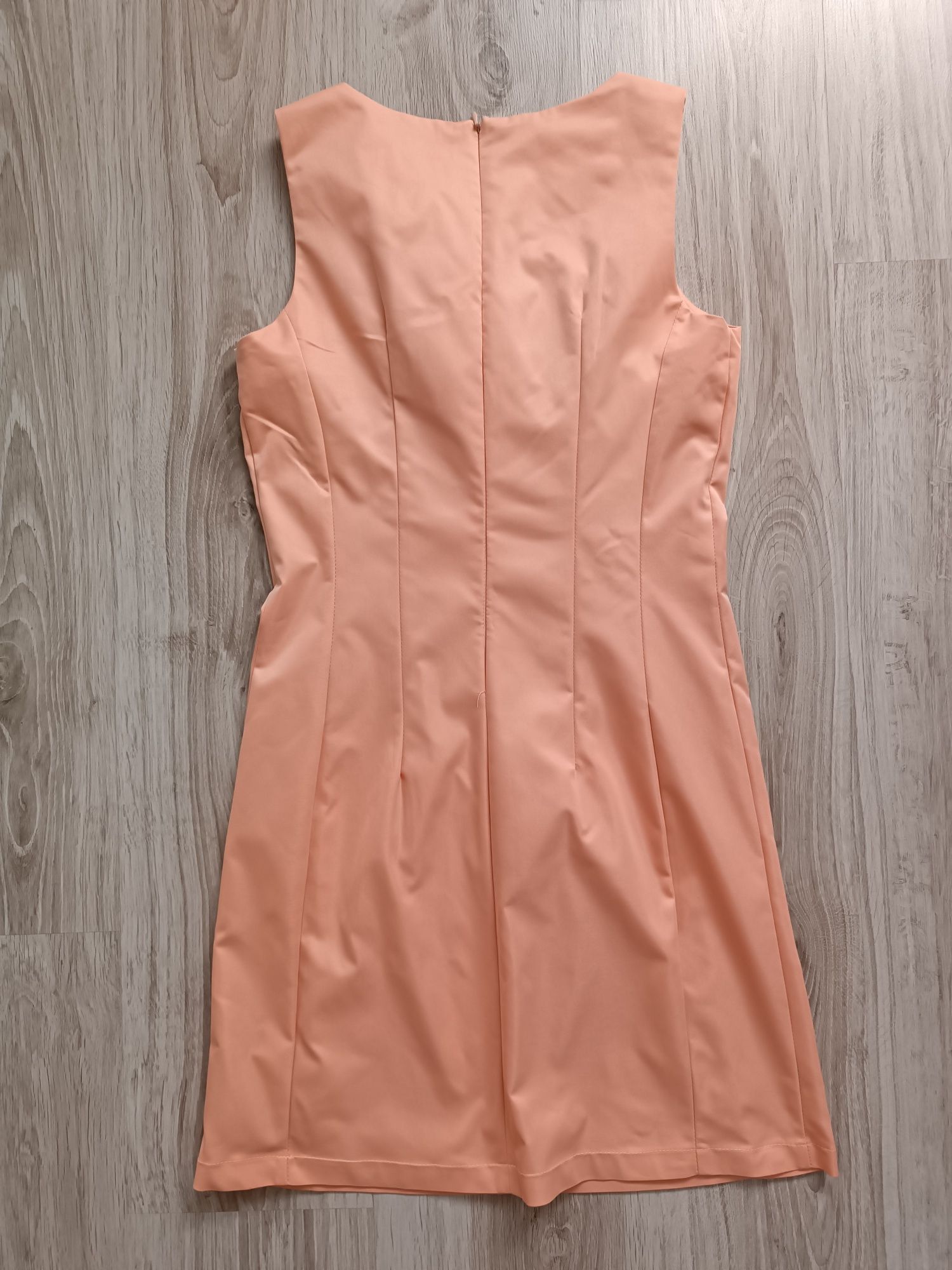 Sukienka koktajlowa brzoskwiniowa mini S 36