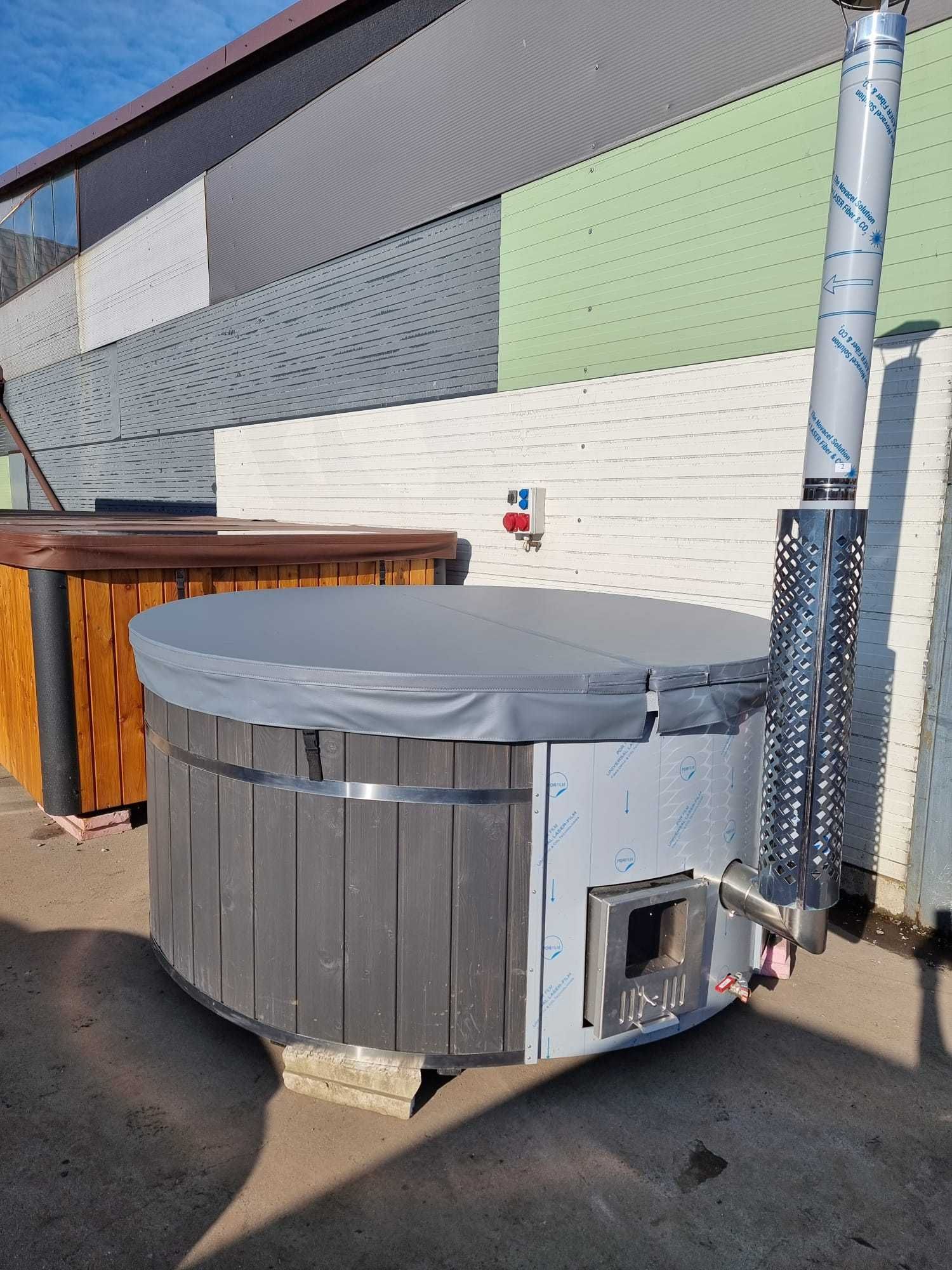OD RĘKI Balia ogrodowa 225 bania beczka jacuzzi piec zintegrowany