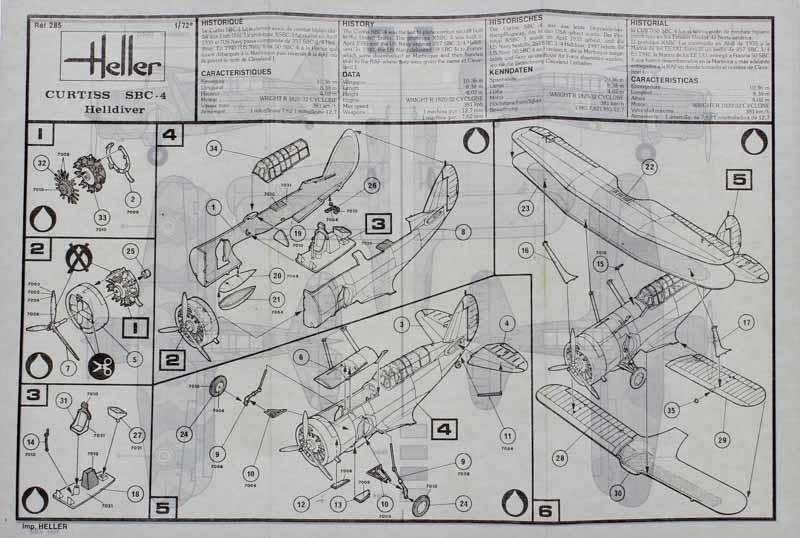 Kit Heller Avião Curtiss SBC-4 Helldiver / Cleveland I Vintage