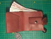 кожаный кошелек с монетницей шкіряний гаманець пормоне ручная работа