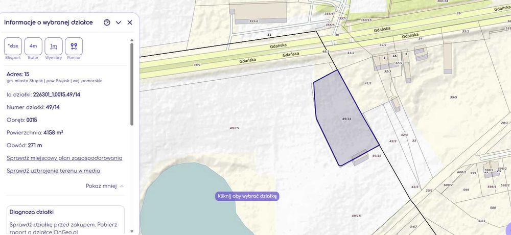4285m² działka na terenie Słupsk granicząca z Redzikowem