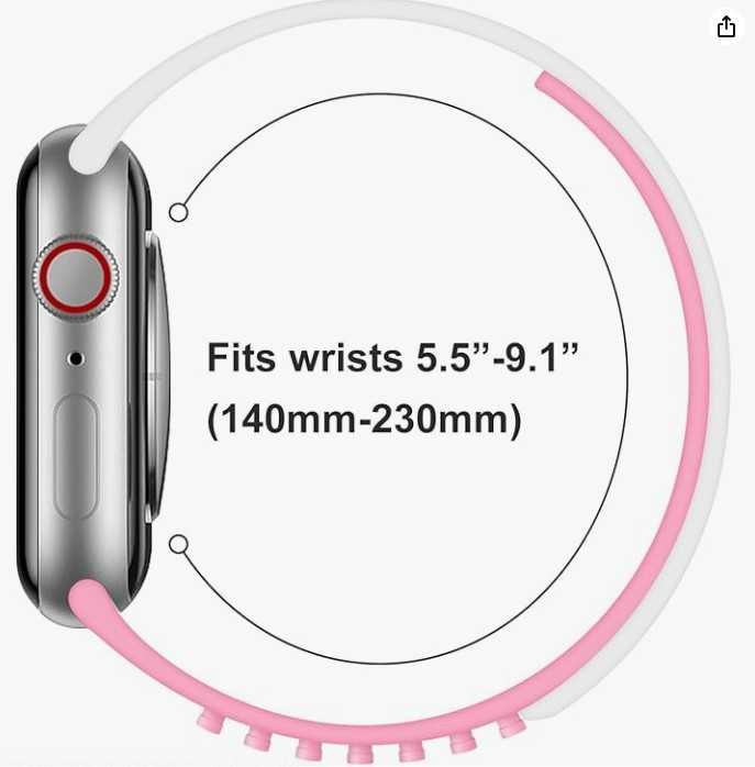Pasek do zegarków Apple Watch 42/44mm biało-różowy Coholl