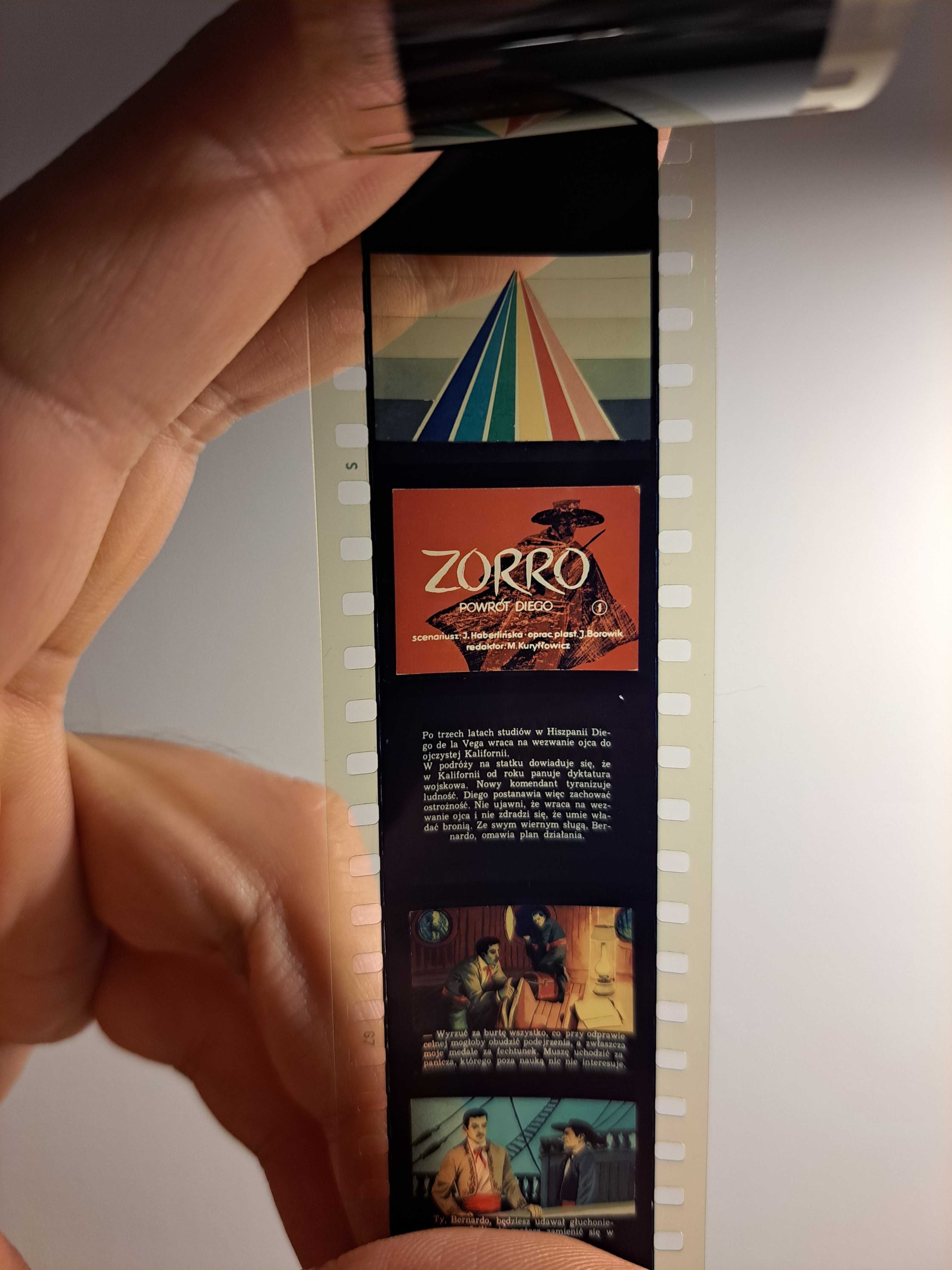 ZORRO Powrót Diego bajka na rzutnik projektor diaskop PRL