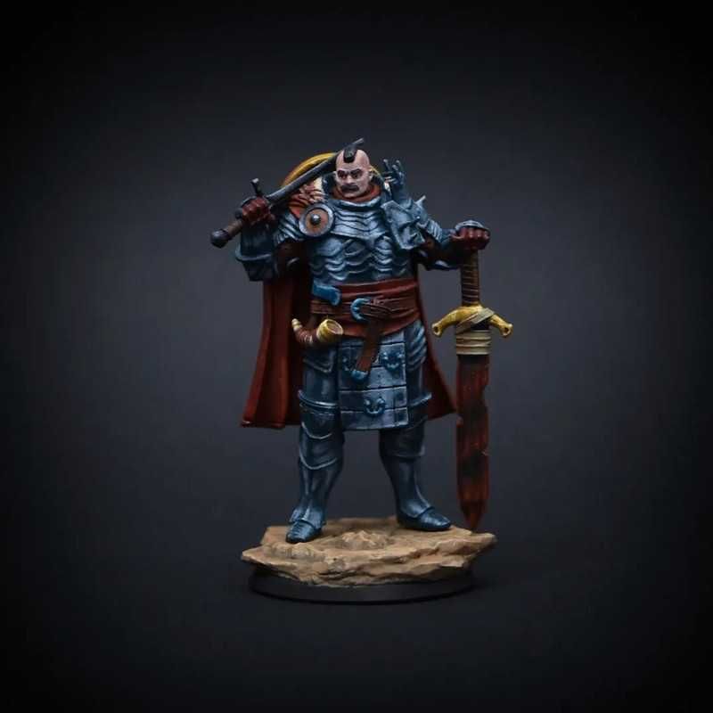 Figurka D&D, RPG, fighter, skala 32 mm, ręcznie malowana, handmade