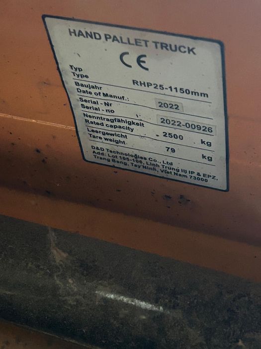 Wózek paletowy paleciak