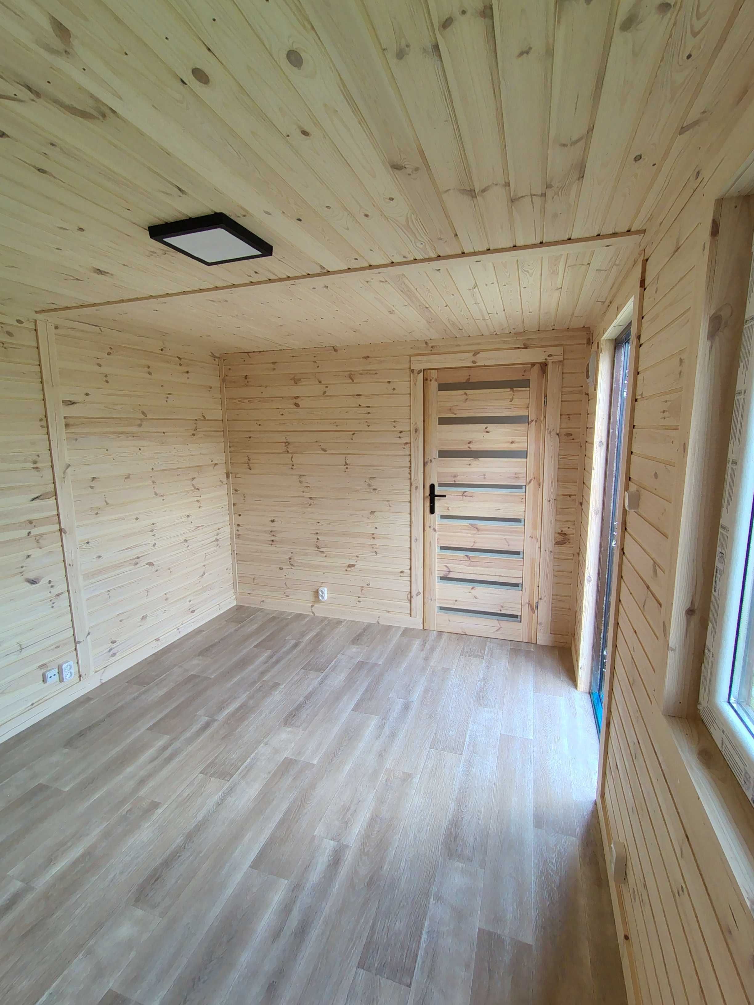Domek drewniany ocieplony 8x3.2m Bugaj Piekło Golaszka Dąbie Sarnów