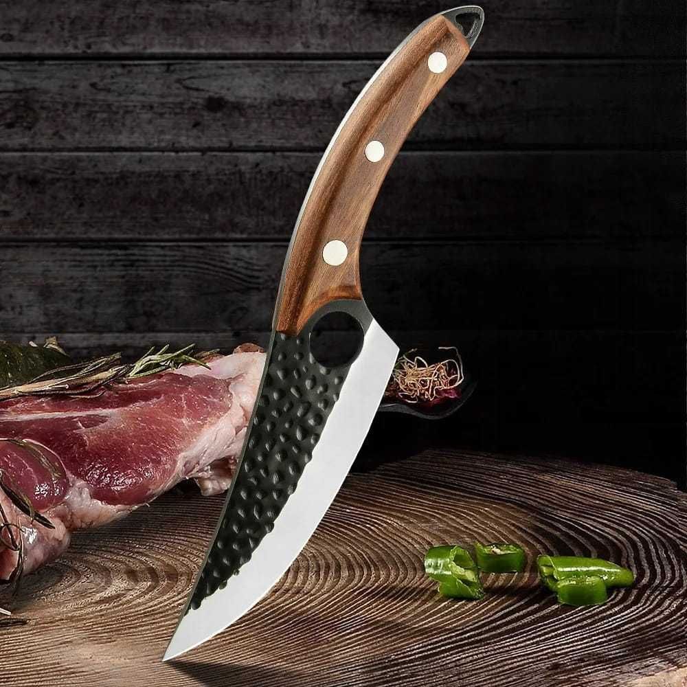 Nóż kuchenny japoński szefa kuchni bardzo ostry drewno stal nierdzewna