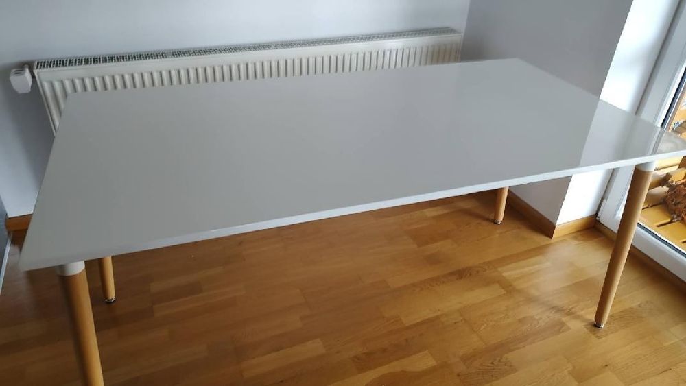 Stół 160x80 loft lakier połysk biały Eifla