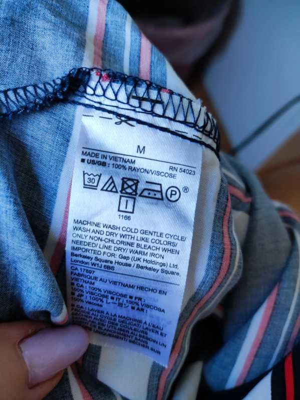 Gap r M sukienka w paski na lato Nowa wiskoza