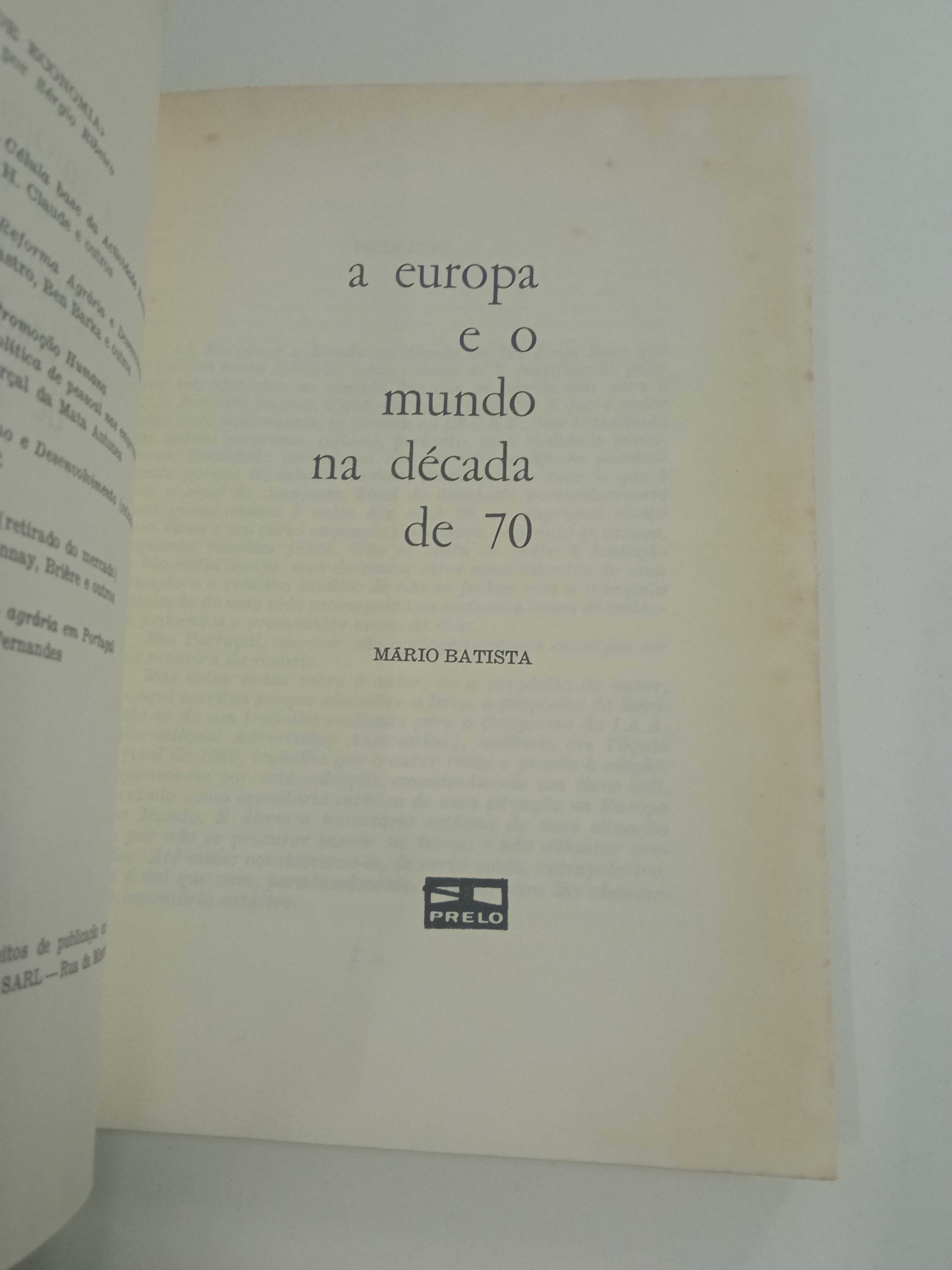 A Europa e o Mundo na década de 70, de Mário Batista