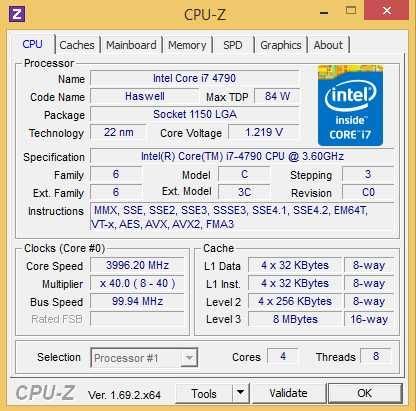 Intel Core i7-4790 8*4GHz sr1qf s1150