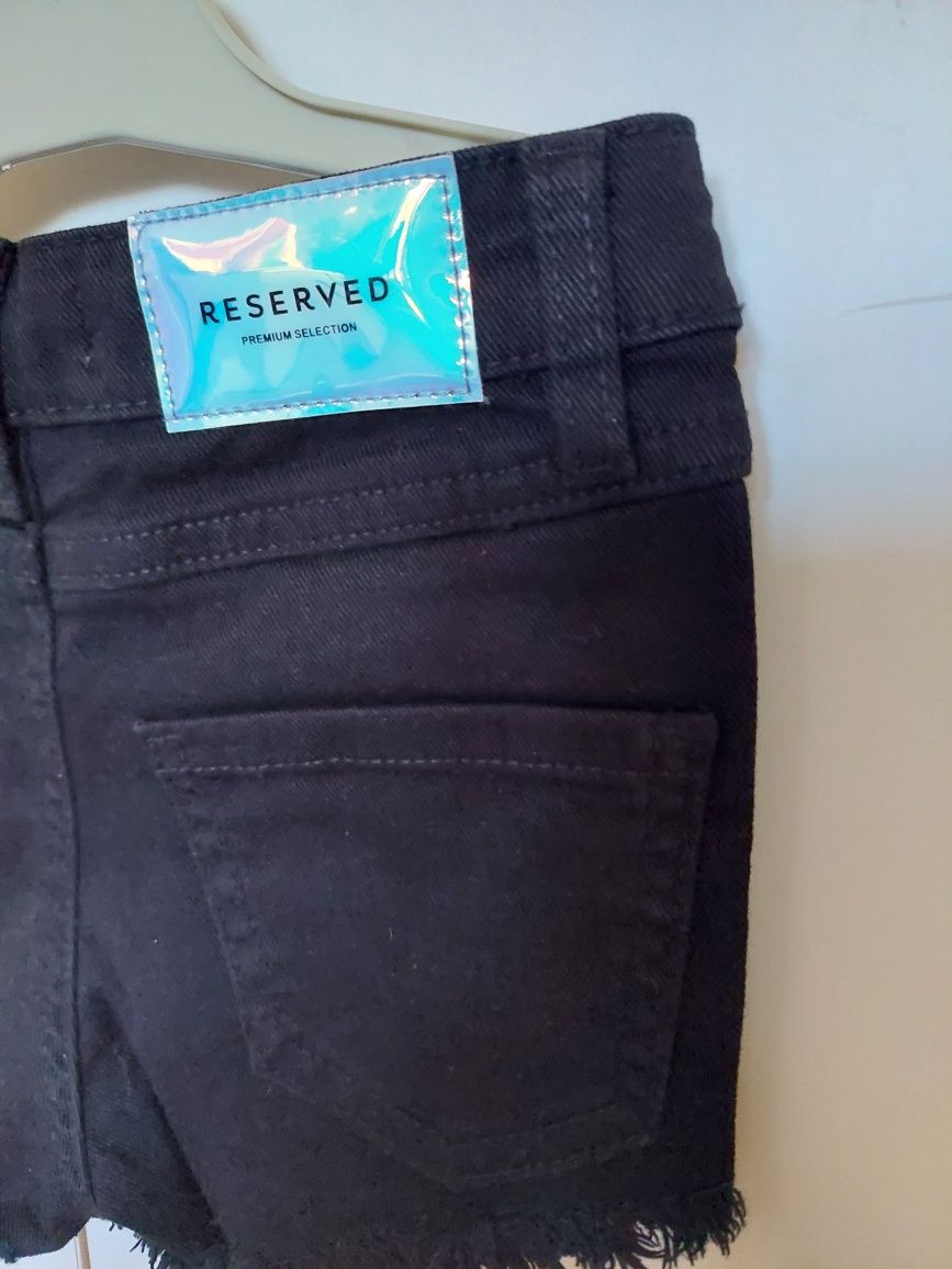 Nowe! Spodenki jeansowe szorty czarne Reserved r.110