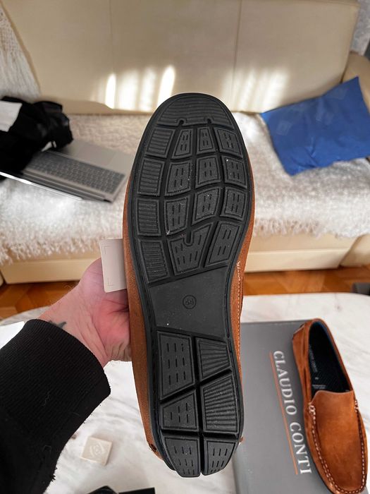 Claudio Conti – mokasyny męskie zamszowe, nowe romz. 44