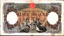 ITÁLIA 1 000 LIRE Banca D´Itália DECR. MIN. 28 Novembre 1942-ANNO XX