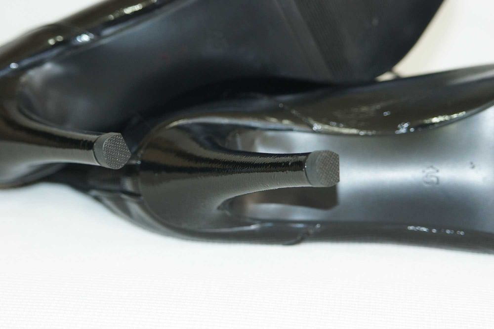 Pole dance ботільони Стілето лакова чорна шкіра, 
розмір EU 40