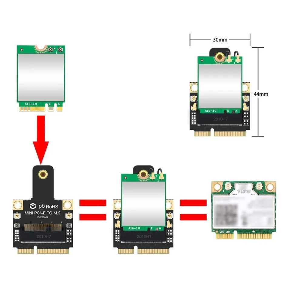 Адаптер M.2 NGFF на Mini PCI-E на M.2 Wifi Bluetooth для ноутбука