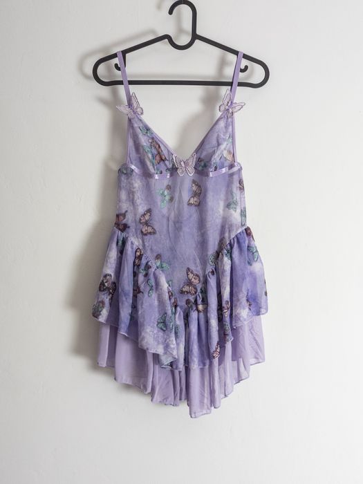 Женское нижнее белье с двухслойными оборками и бабочками, сексуальное