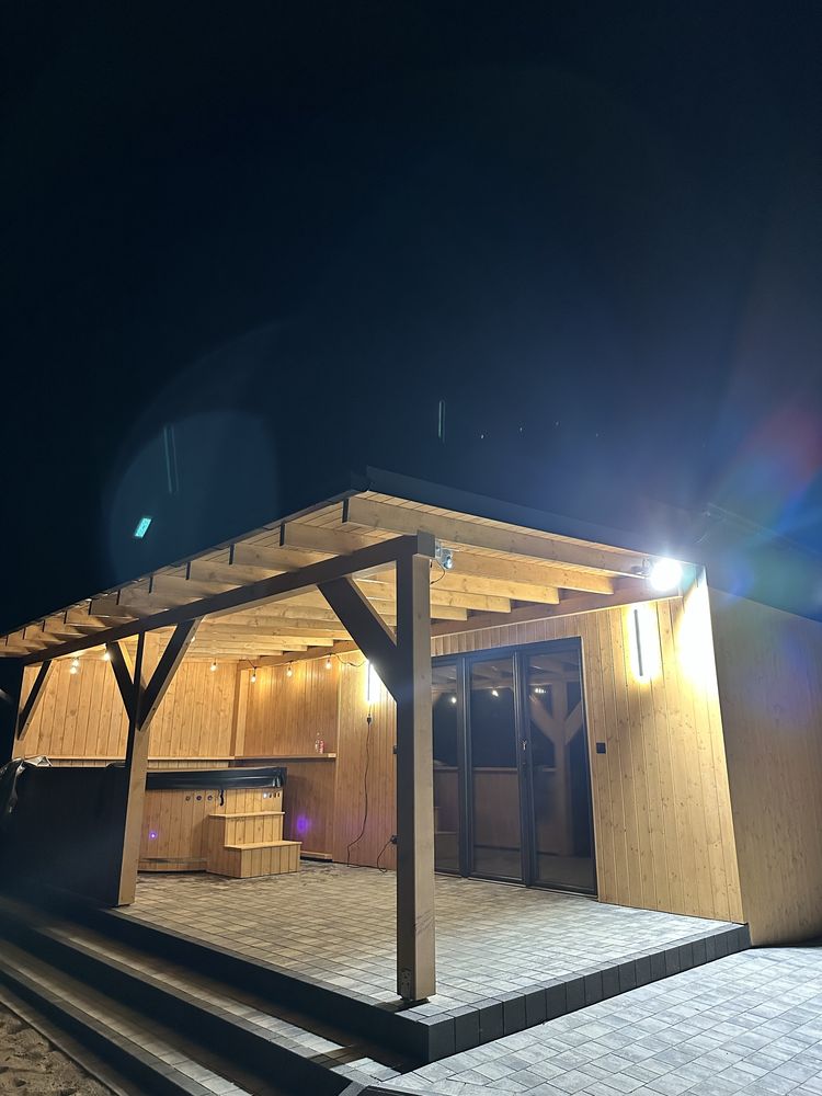 Domek 12 osob balia jacuzzi na wyłączność Kaszuby dom Gowidlino staw