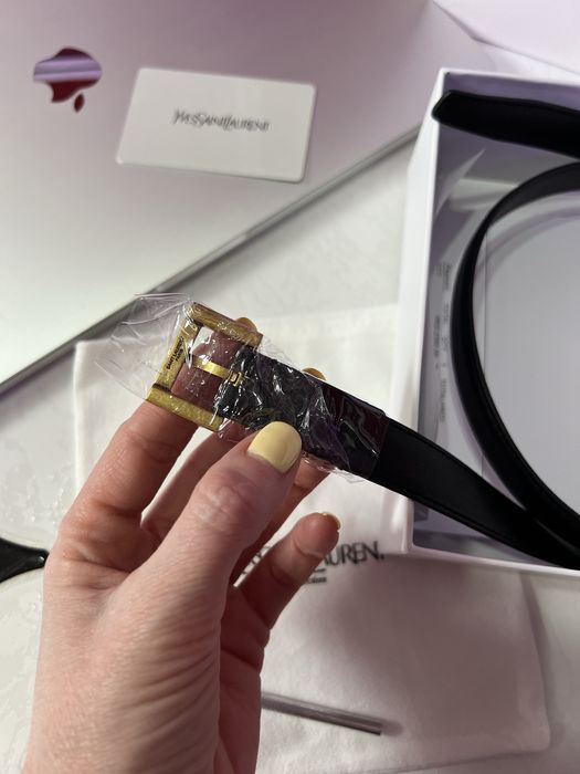 Ремень YSL Yves Saint Laurent Belt Gold Croco 2.0 Ив Сен Лоран премиум