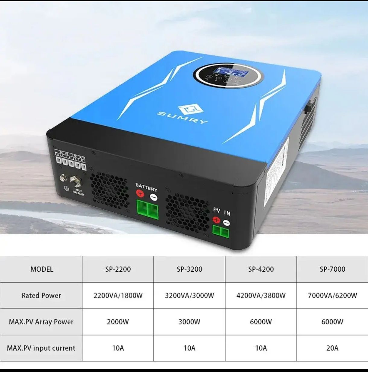 4200VA 3800w Гібридний сонячний інвертор Samry 24V 220VAC, чиста синус