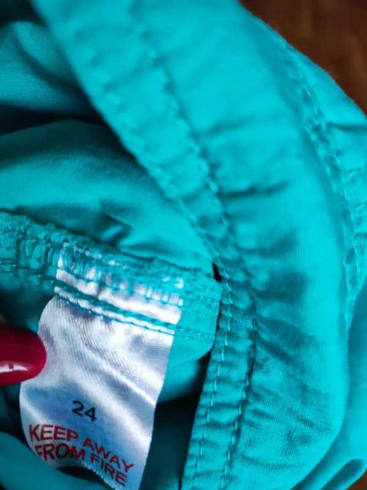 Bm Casual r 52 turkusowe rybaczki bawełna plus size