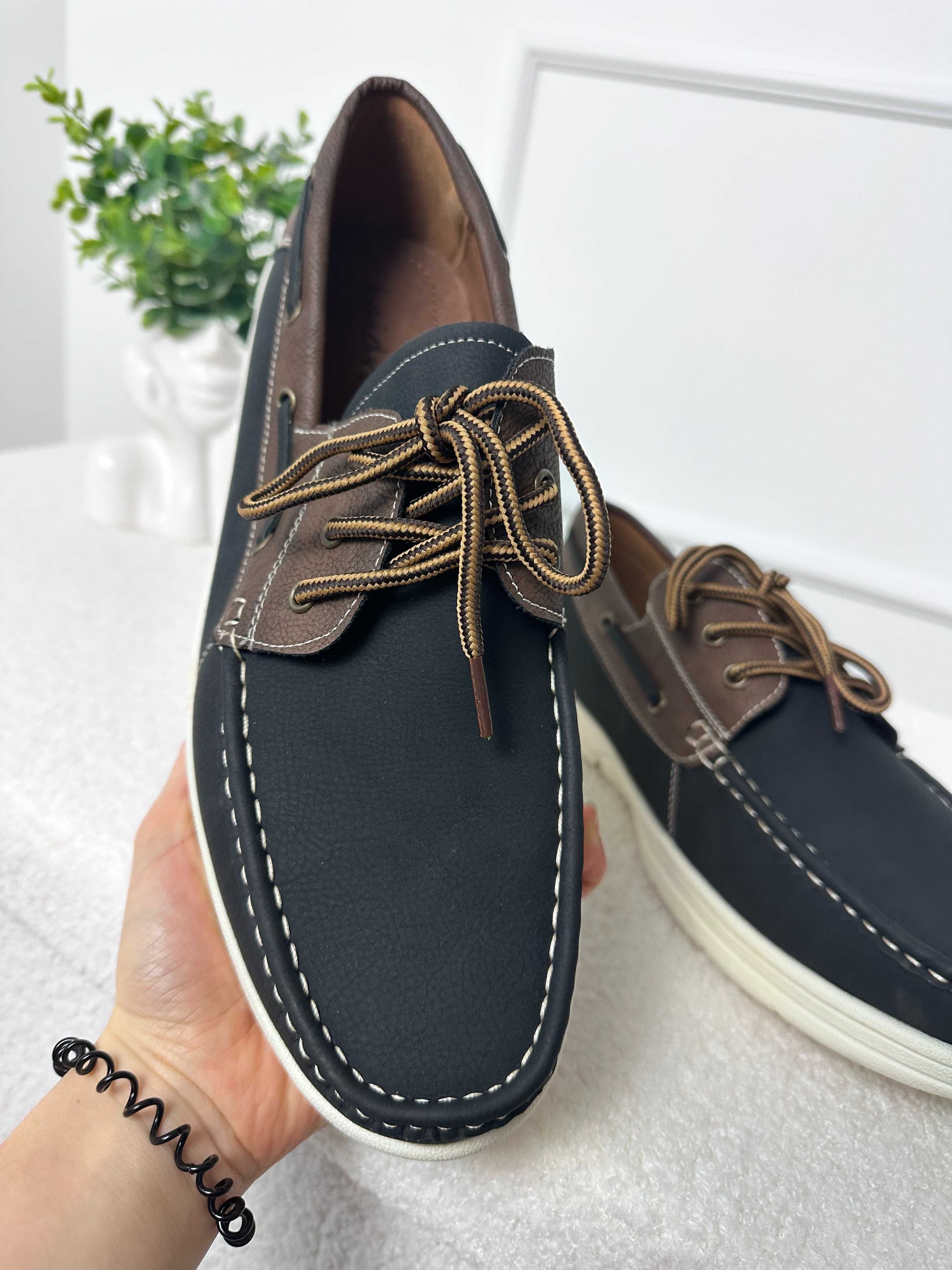 Buty męskie mokasyny półbuty sznurowane 39 do 45