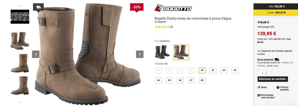 Botas para andar mota