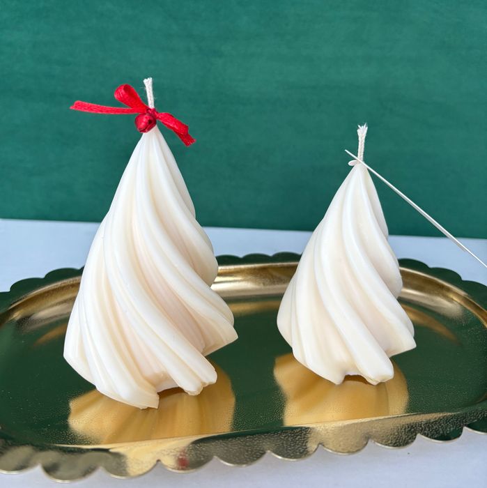 zestaw świąteczny świec sojowych choinki