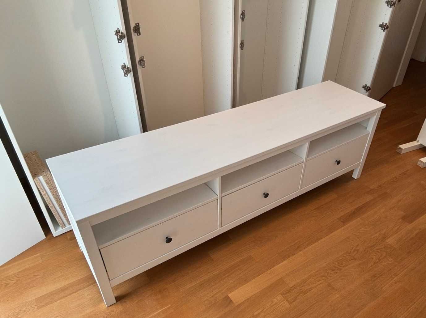 IKEA HEMNES szafka pod TV białe drewno 148x47x57 cm (nowa w Ikea 1199)