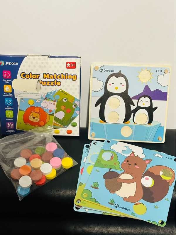 Japace kolorowe puzzle układanka Montessori klocki