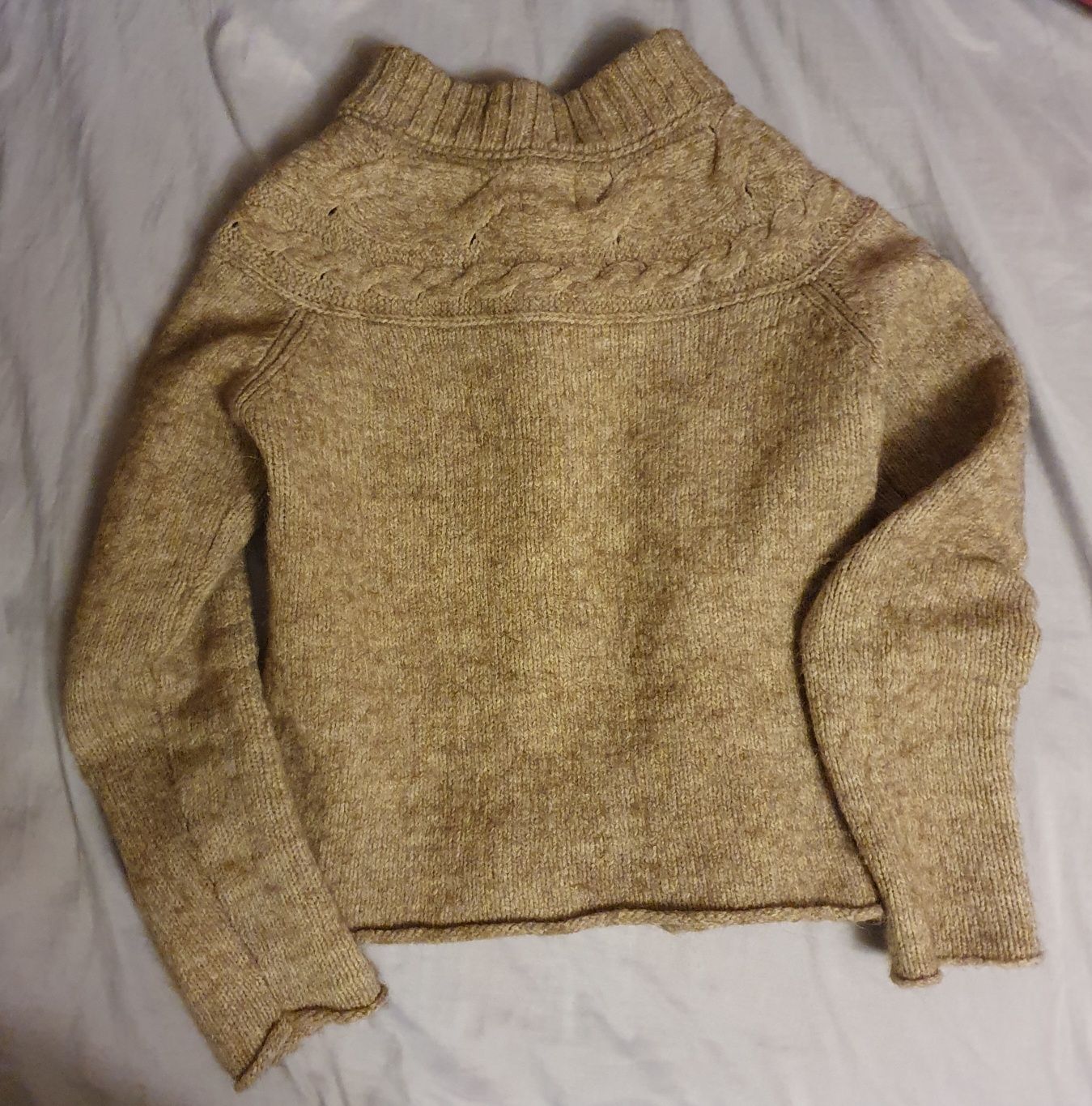 Beżowy sweter wełniany rozpinany L.O.G.G. H&M XS