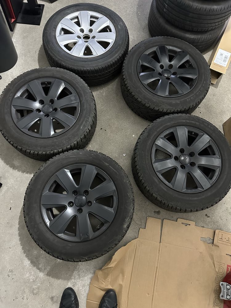 Koła 225/55/R16 oryginal Audi 5x112. Prawie nowe opony