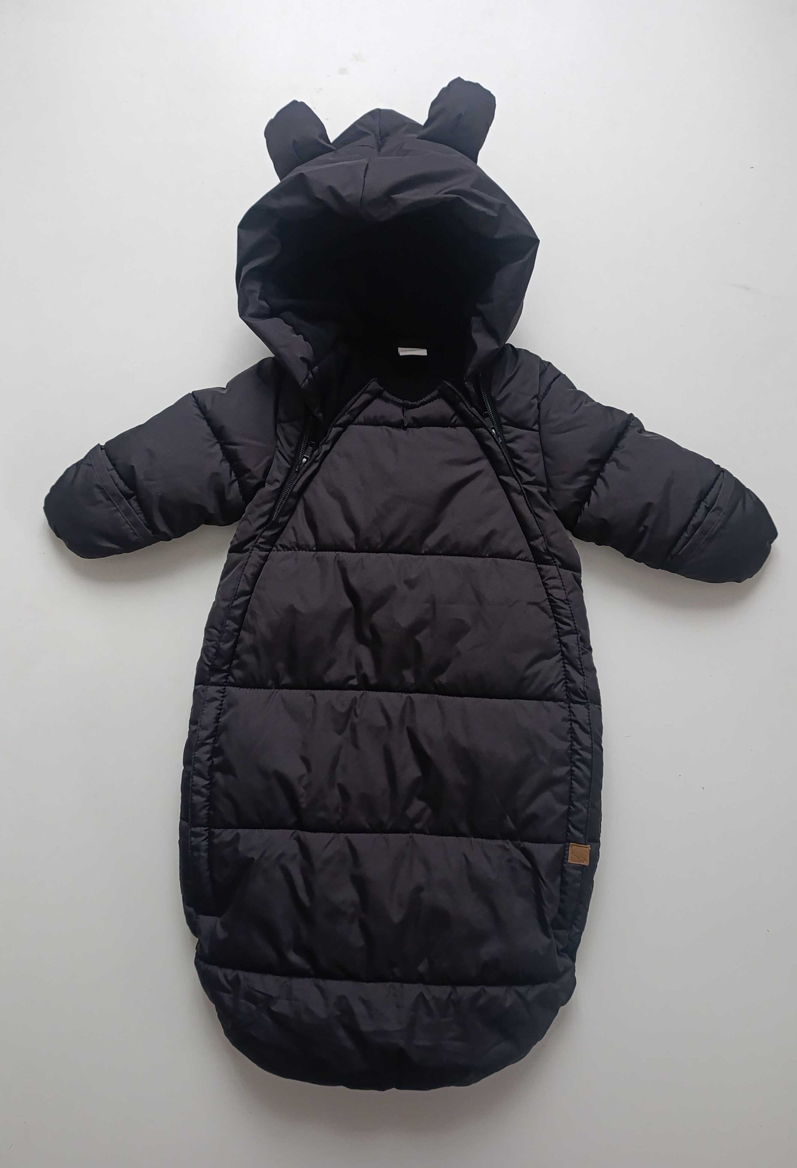 Czarny, zimowy kombinezon do wózka 50/56 H&M