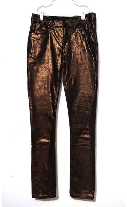 Брюки H&M Divided стрейч блестящие золотые бронзовые металлик штаны