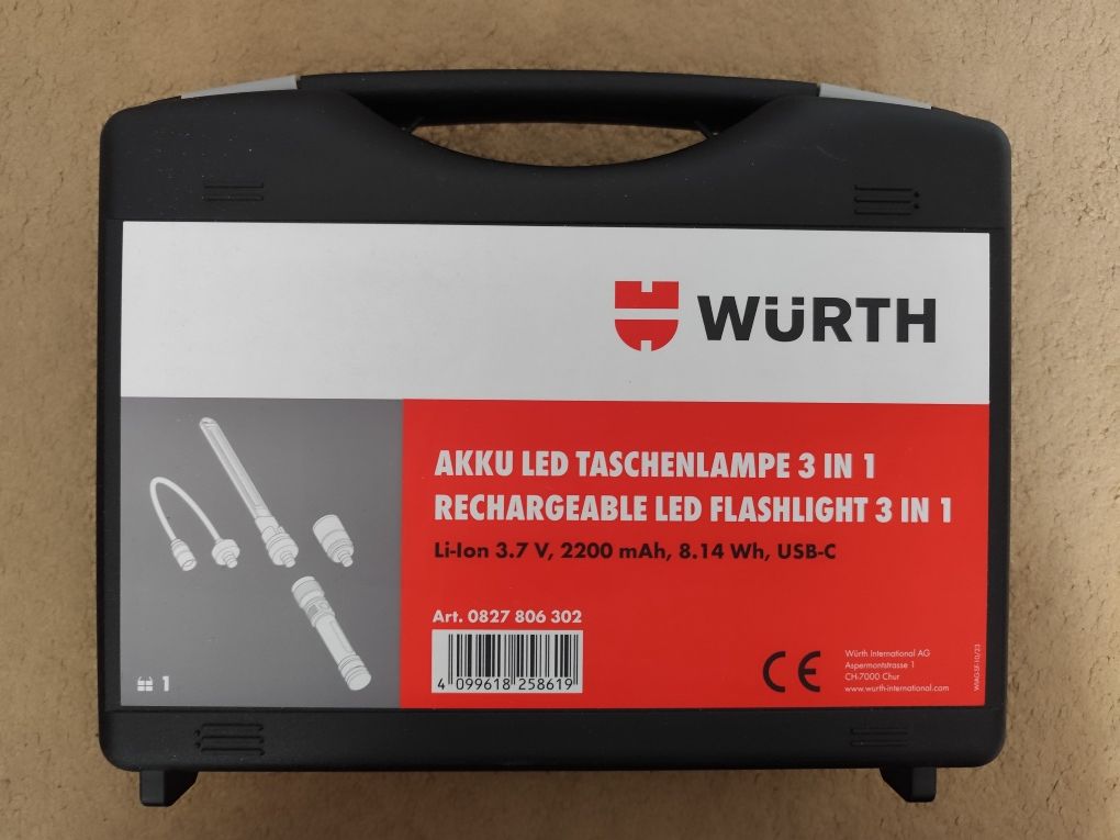 Wurth !!! Latarka akumulatorowa LED 3 w 1 !!! Nowa !!!