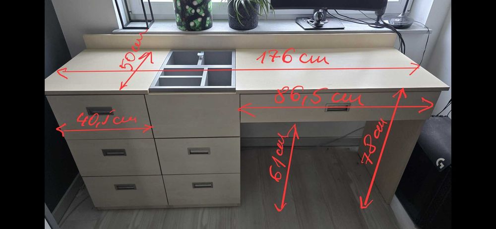 Biurko dziecięce/młodzieżowe - jak nowe, tanio