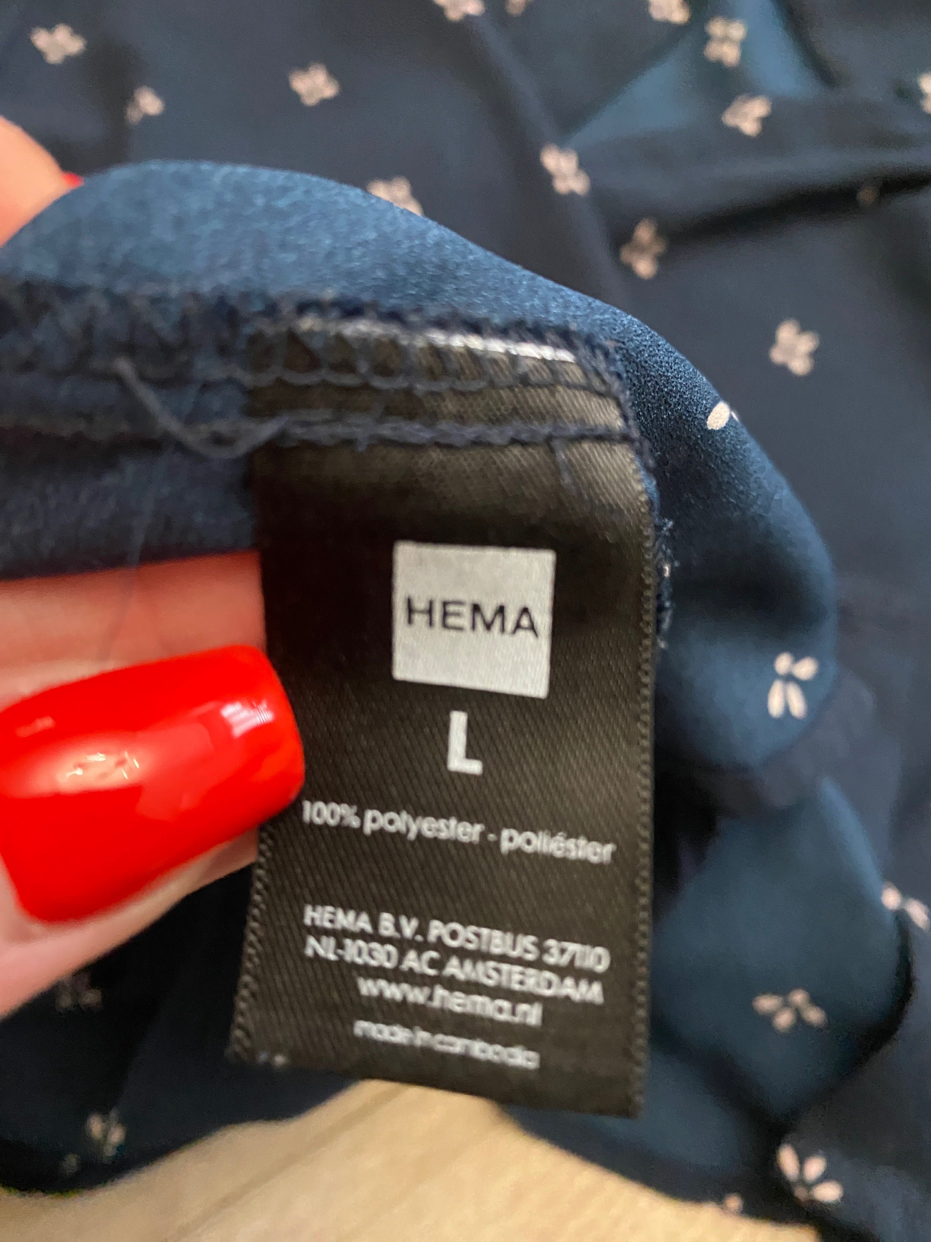 Granatowa elegancka koszula L 40 firmy Hema